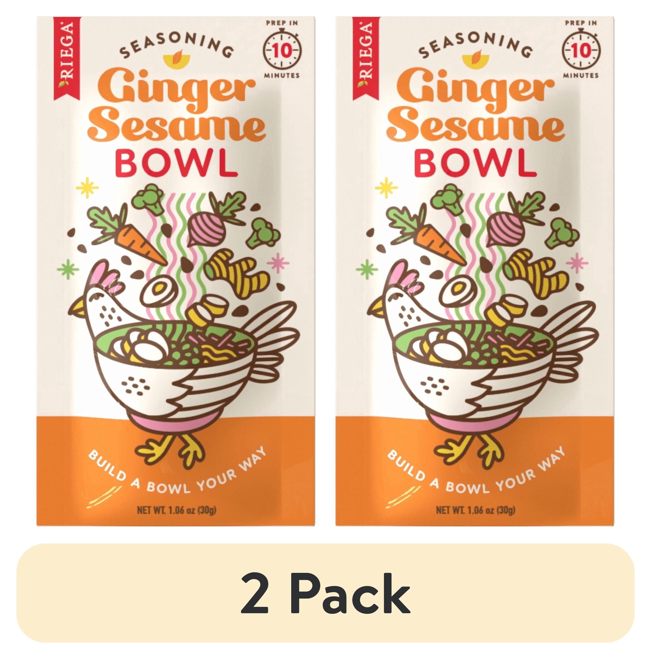 (2 pack) Riega Ginger Sesame Bowl Original Seasoning Mix, 8 Packets