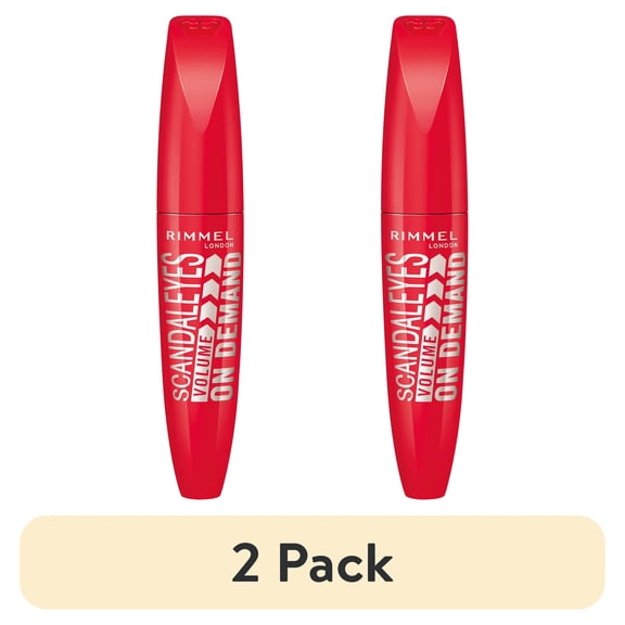 (2 pack) RIMMEL Scandaleyes Clean Volume On Demand Mascara, 001 Extreme Black, 0.040 fl oz