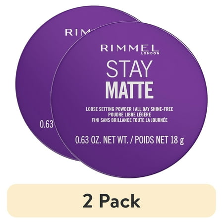 (2 pack) RIMMEL Stay Matte Loose Powder, Translucent 001, 0.63 oz
