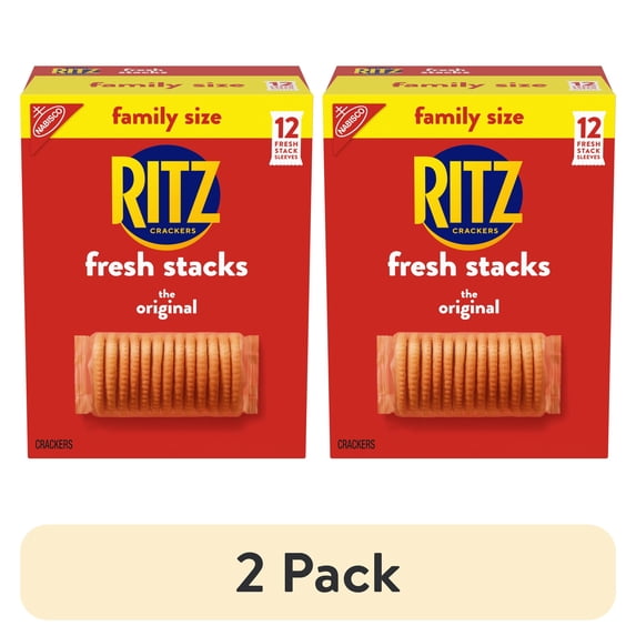 (2 pack) RITZ Fresh Stacks Original Crackers, Travel Snacks, Family Size, 17.8 oz (12 Multi Snack Packs)