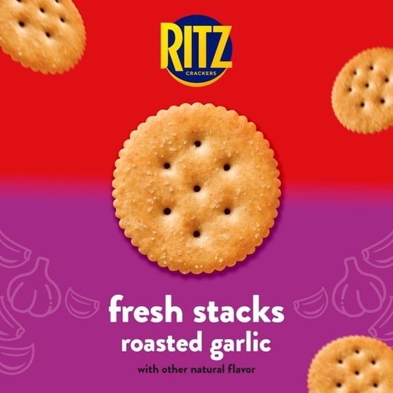 2 pack-RITZ Fresh Stacks Roasted Garlic Crackers, Travel Snacks, 11.8 oz (8 Multi Snack Packs)