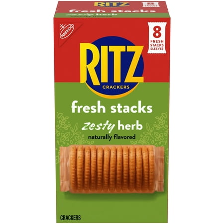 2 pack RITZ Fresh Stacks Zesty Herb Crackers, Travel Snacks, 11.8 oz (8 Multi Snack Packs)
