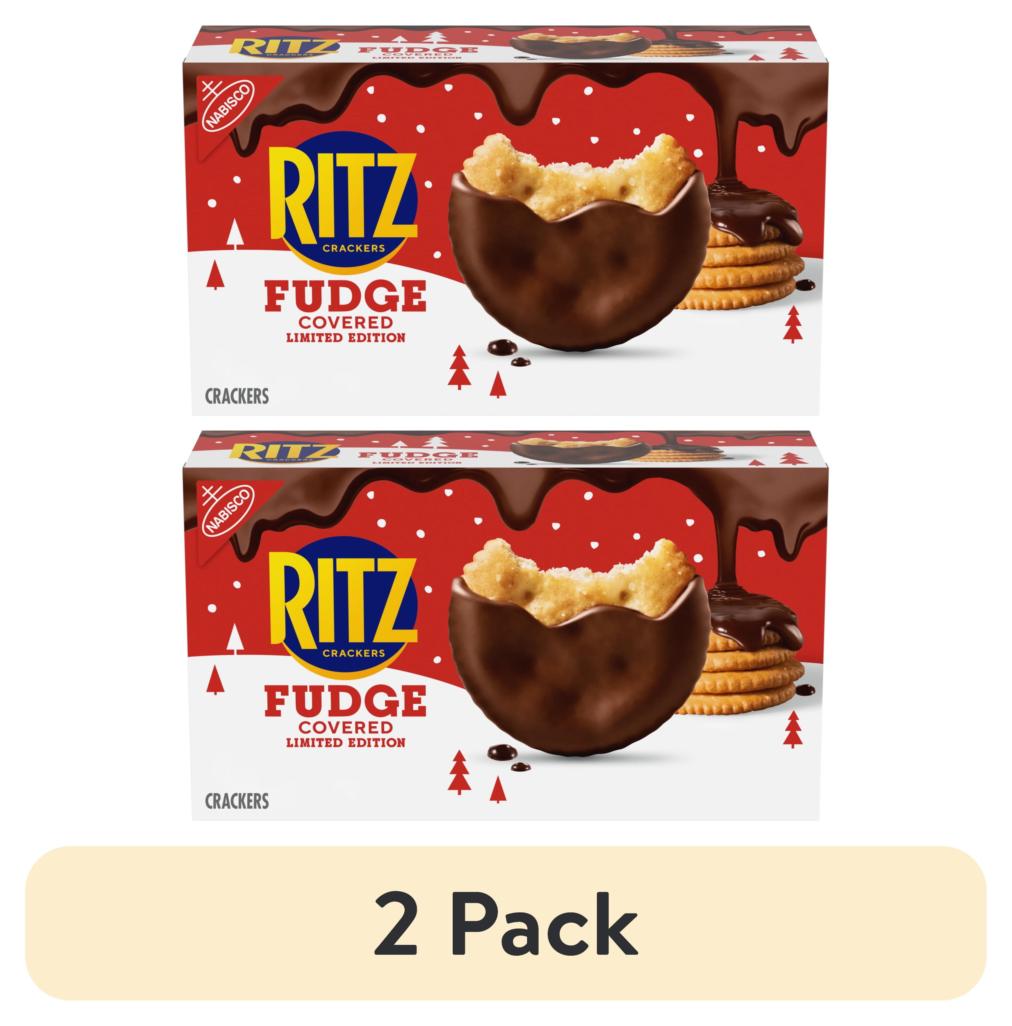 RITZ Fudge Covered Holiday Crackers, Party Snacks, Limited Edition