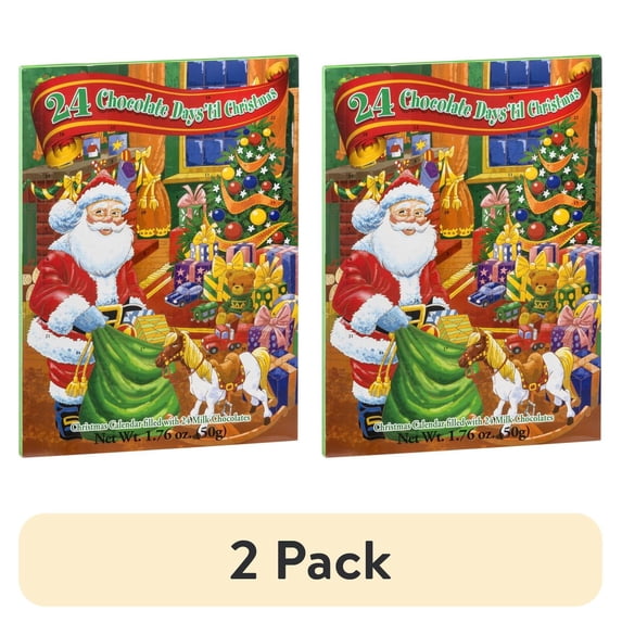 (2 pack) RL Albert & Son Santa Christmas Advent Calendar, 1 Calendar with 24 Pieces