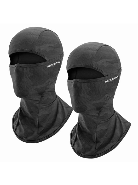 (2 pack) ROCKBROS Lightweight Balaclava Face Mask for Men Women, Cooling Hunting Facemask, for Motorcycle Cycling Hiking Outdoor Black