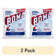 (2 pack) Roma Powder Laundry Detergent, Heavy Duty Cleaning for Stains, Grease and Dirt, 11.02 lbs