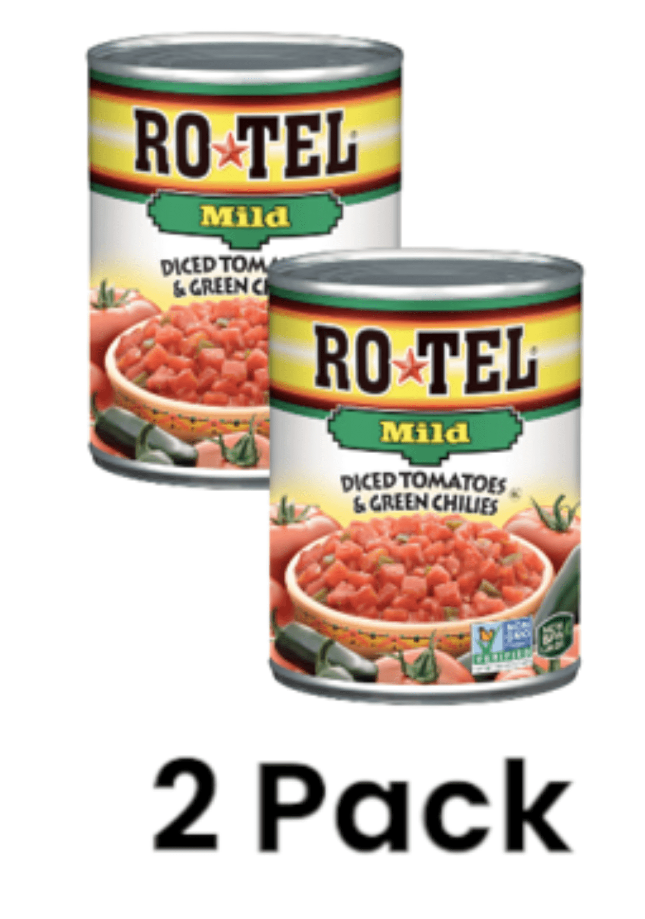 Ro-Tel Mild Diced Tomato & Green Chilies, 10-Ounce Cans DLC: 23-MAY24 main image 1