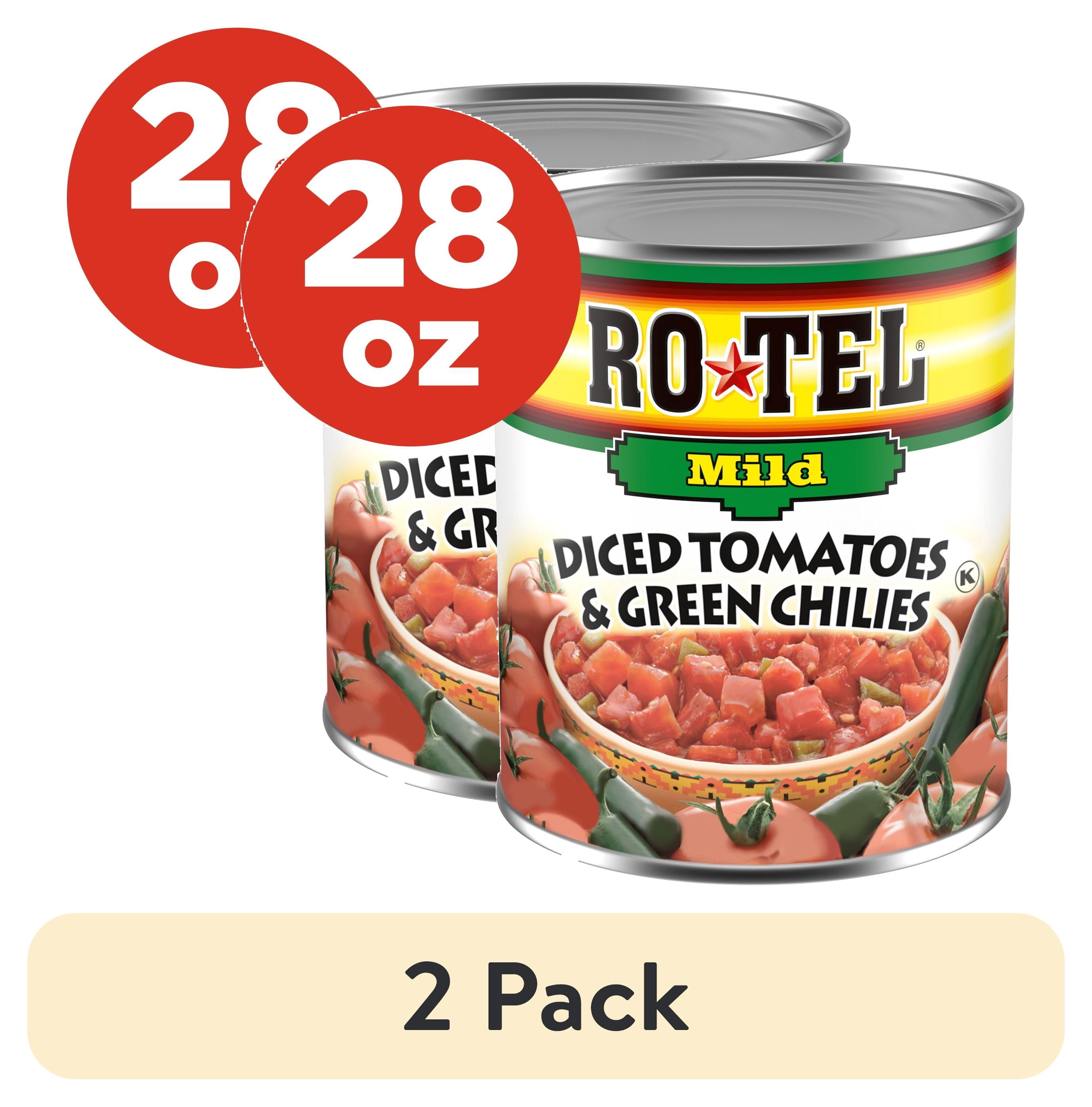 (2 pack) ROTEL Mild Diced Tomatoes and Green Chilies, 28 oz