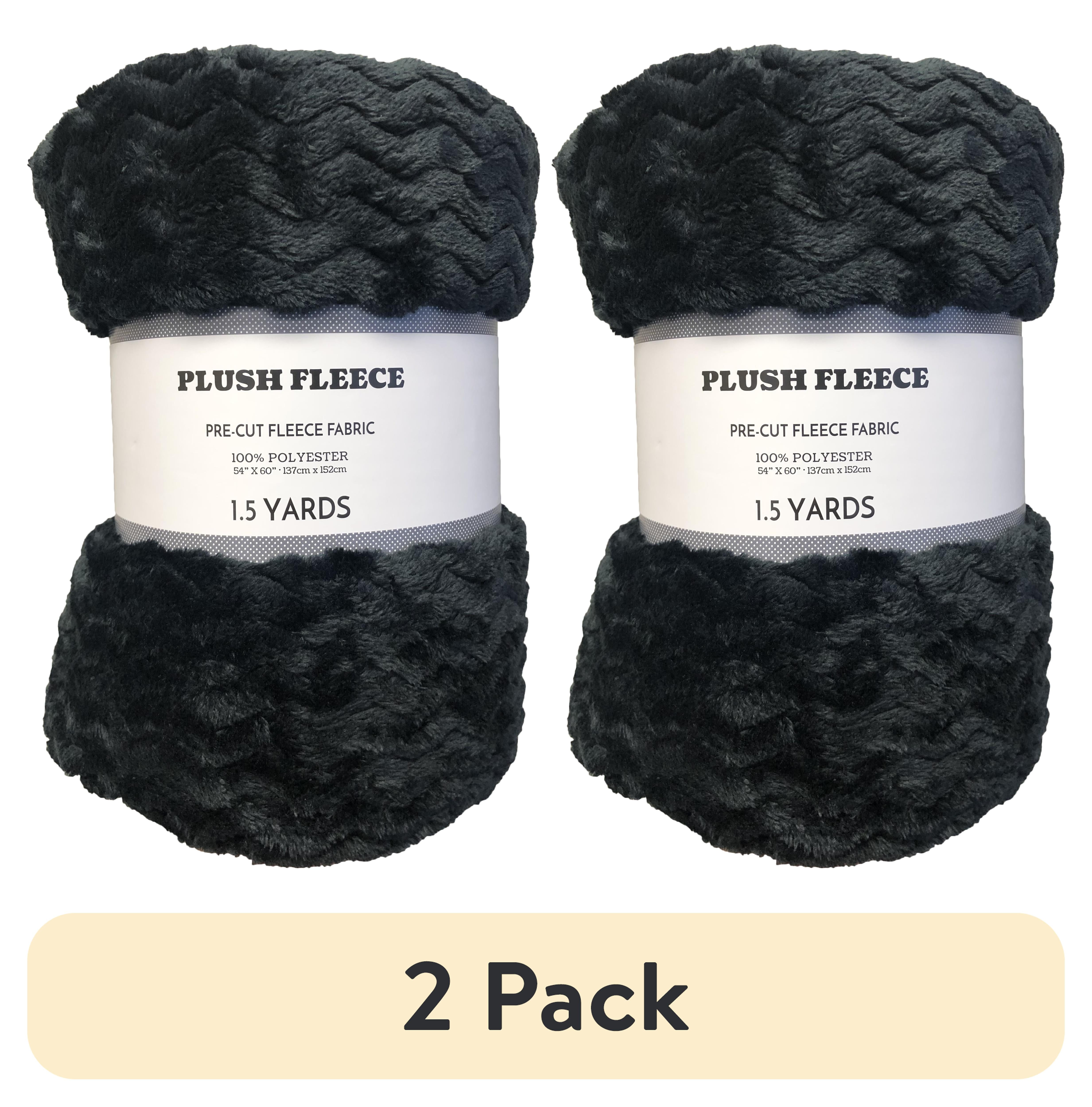 (2 pack) RTC Fabrics Chevron Fleece 60" x 1.5 yd 100% Polyester Pre-cut Fleece Fabric, Black