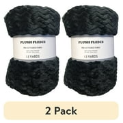 (2 pack) RTC Fabrics Chevron Fleece 60" x 1.5 yd 100% Polyester Pre-cut Fleece Fabric, Black