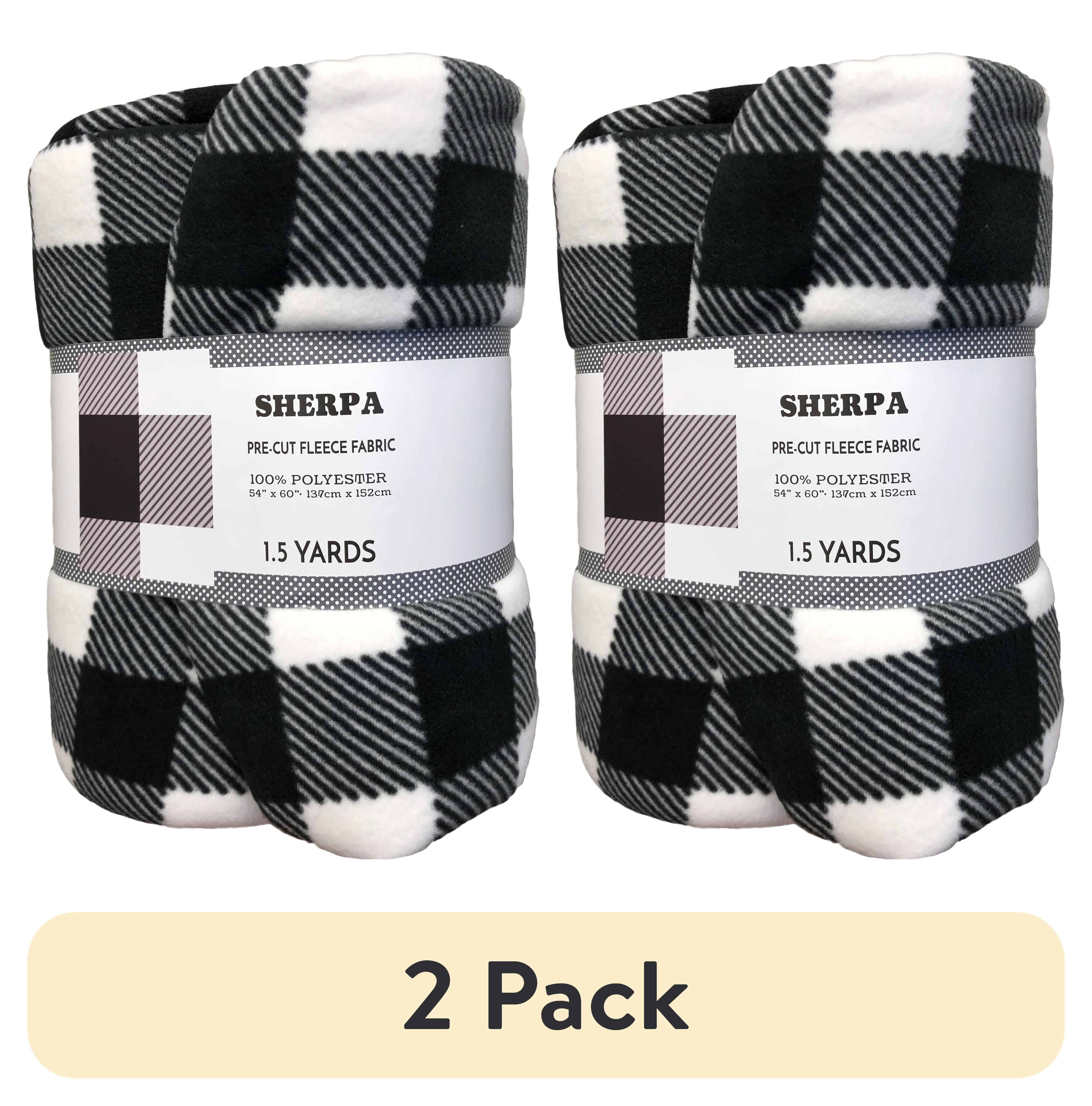 (2 pack) RTC Fabrics Fabric Cut Fleece White & Black Sherpa 1.5 yards
