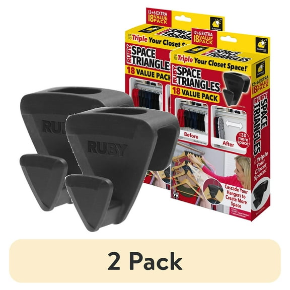 (2 pack) Original AS-SEEN-ON-TV, Ultra- Premium Hanger Hooks Triple Closet Space 18 PC Value Pack