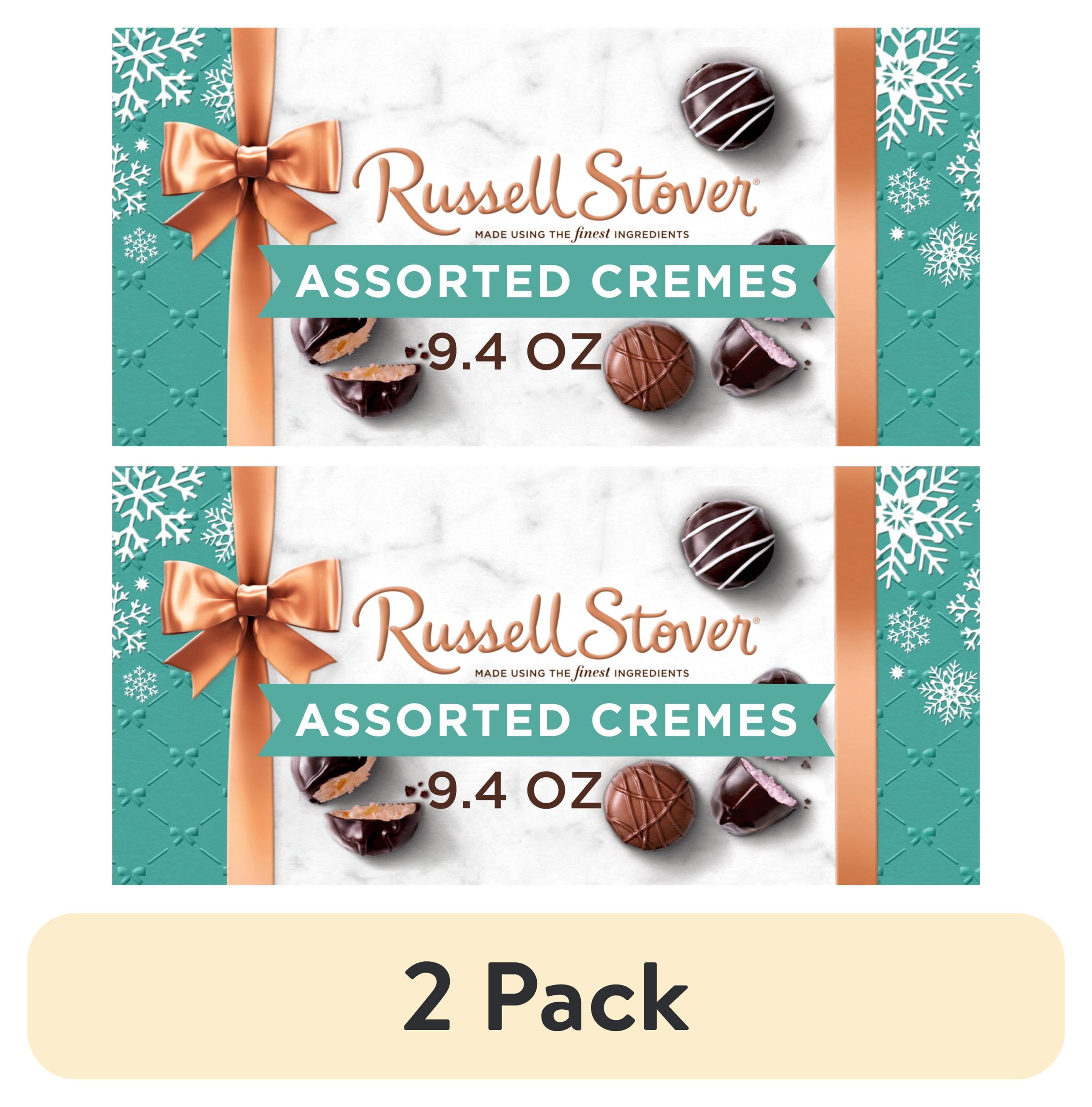 (2 pack) RUSSELL STOVER Christmas Assorted Crmes in Milk & Dark Chocolate Gift Box, 9.4 oz. (17 Pieces)