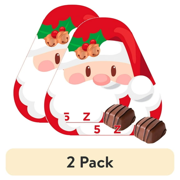 (2 pack) RUSSELL STOVER Christmas Chocolates Santa Gift Box, Assorted Milk & Dark Chocolate, 1.5 oz.