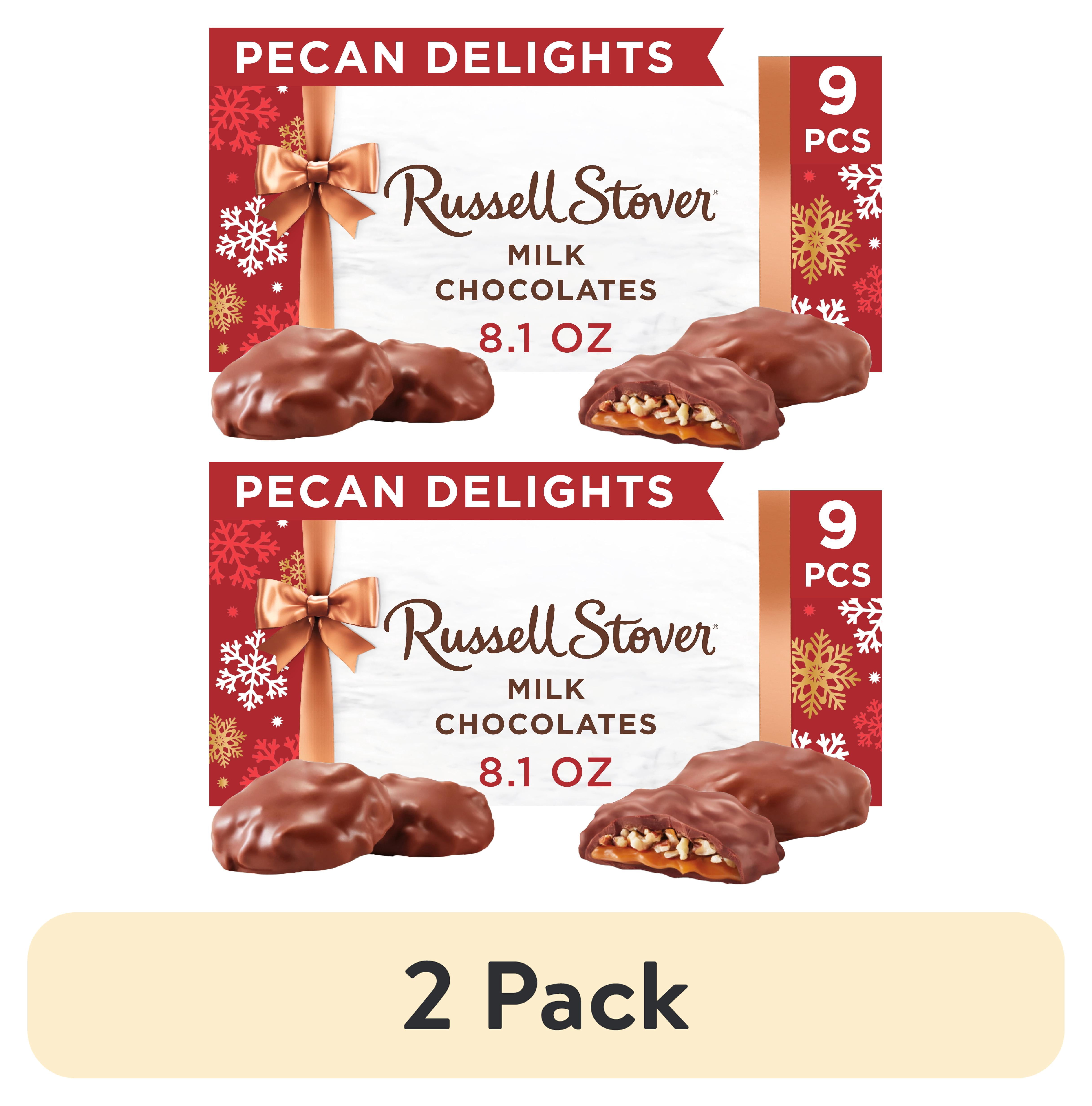 (2 pack) RUSSELL STOVER Christmas Milk Chocolate Pecan Delight Gift Box, 8.1 oz. (9 Pieces)