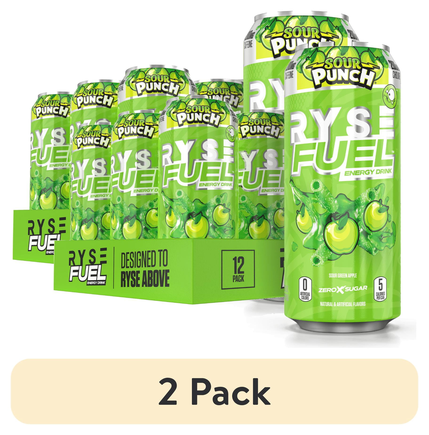 (2 pack) RYSE Energy Sour Punch Green Apple