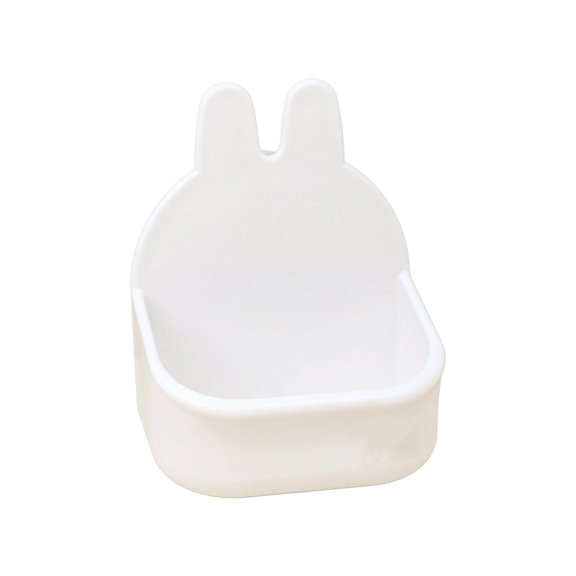 2 pack Rabbit Hay Feeder Guinea Pig Feeder, Automatic Small Animal Food Bowl Feeding Cage Accessories (white)