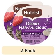 (2 pack) Rachael Ray Nutrish Natural Wet Cat Food, Grain Free, Ocean Fish-a-Licious, 2.8 oz Tub
