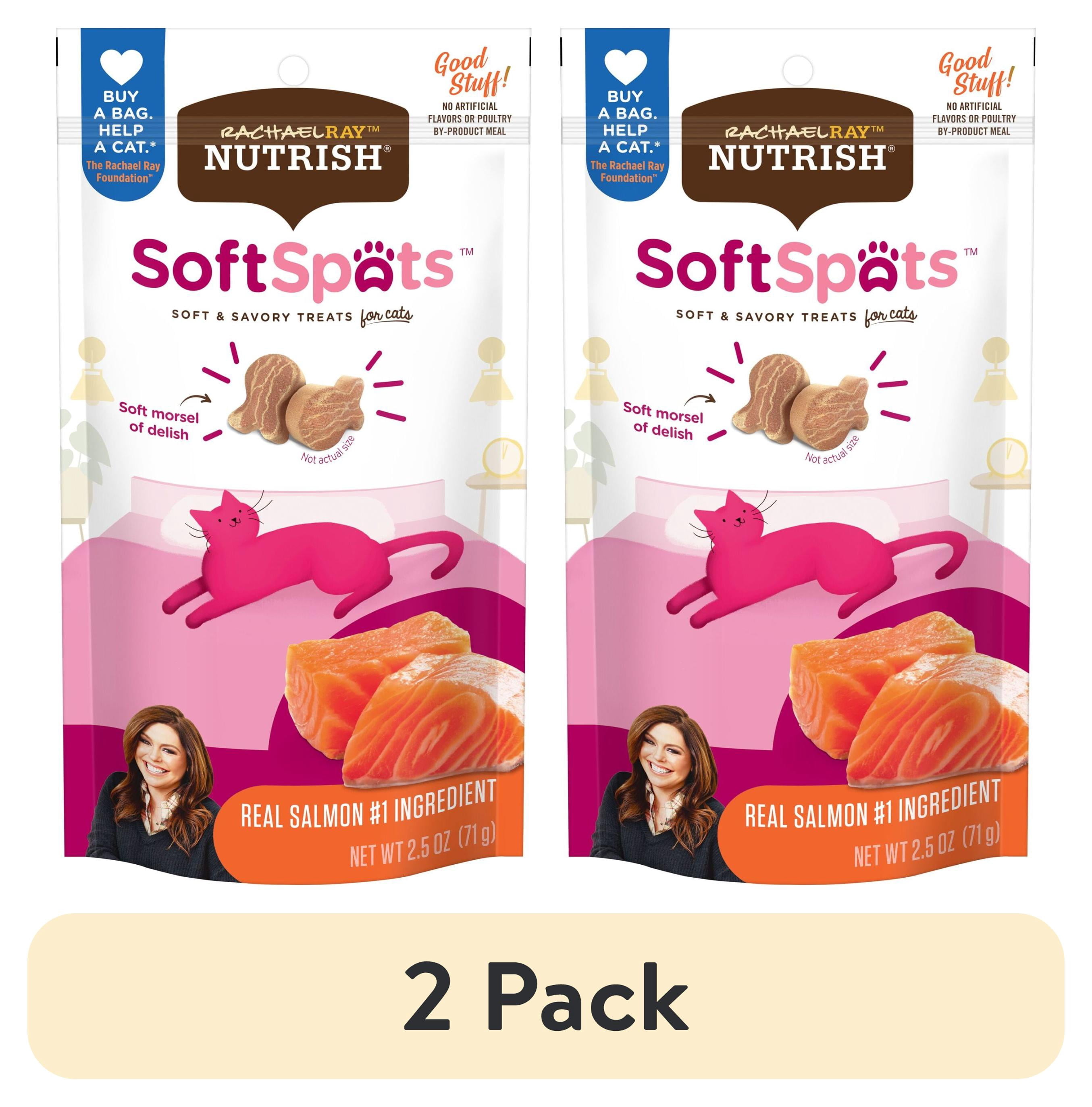 (2 pack) Rachael Ray Nutrish Soft Spots Dry Cat Treats, Salmon, 2.5 oz. Bag