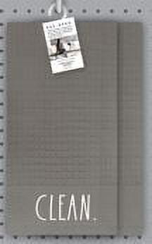(2 pack) Rae Dunn Clean Kitchen Towel Set, 2 Pack, Gray & White