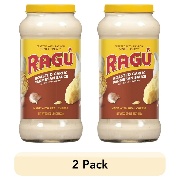 2 pack) Ragu Roasted Garlic Alfredo Sauce, Made with Real Cheese