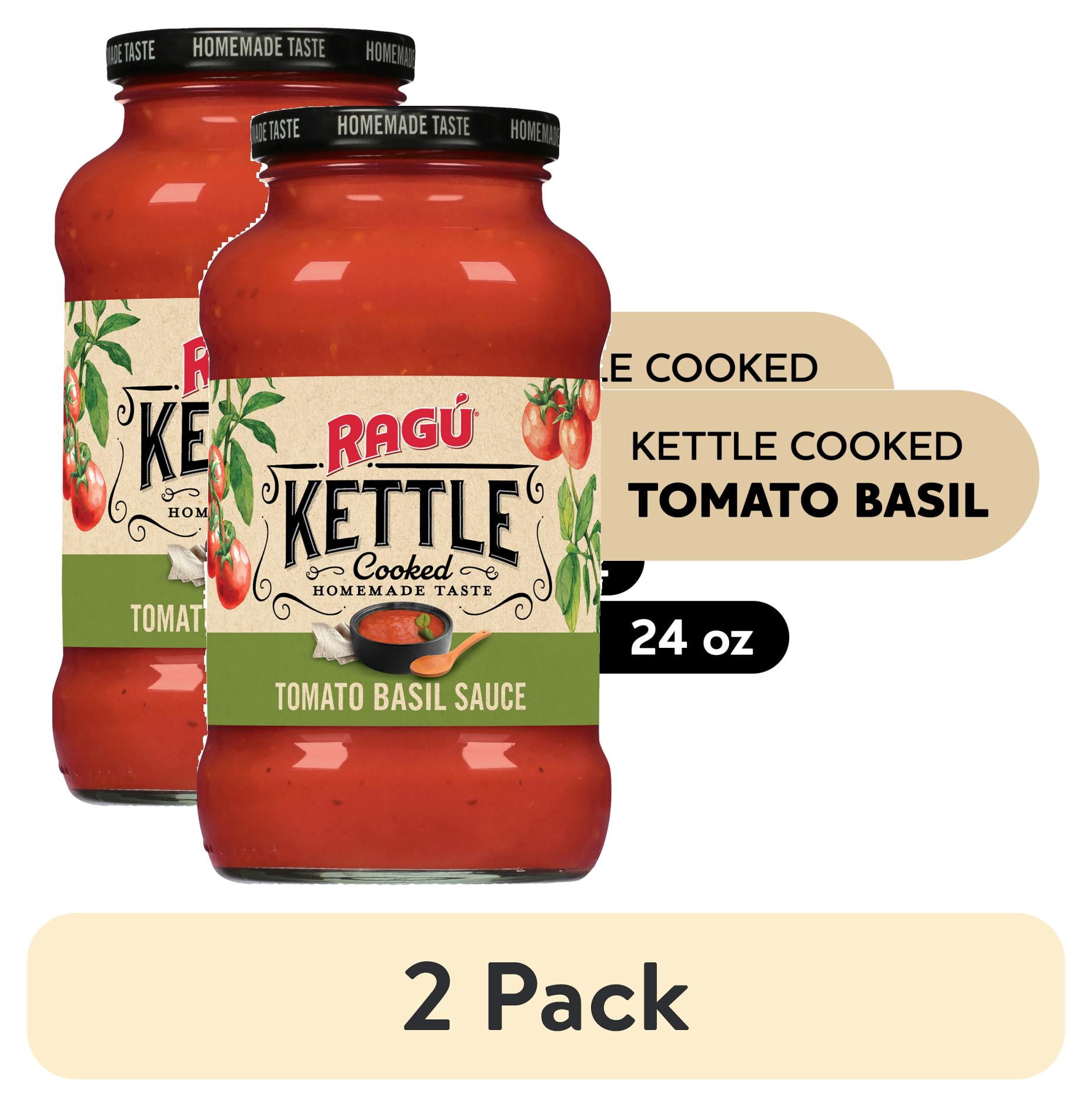 (2 pack) RAGU Kettle Cooked Tomato Basil Pasta Sauce, 24 oz