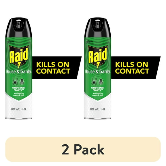 (2 pack) Raid House & Garden Indoor Flying Insect Killer without Harming Plants, 11 oz