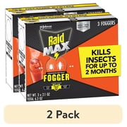 (2 pack) Raid Max Concentrated Deep Reach Fogger, Roach & Flea Insect Killer, 2.1 oz, 3 Cans