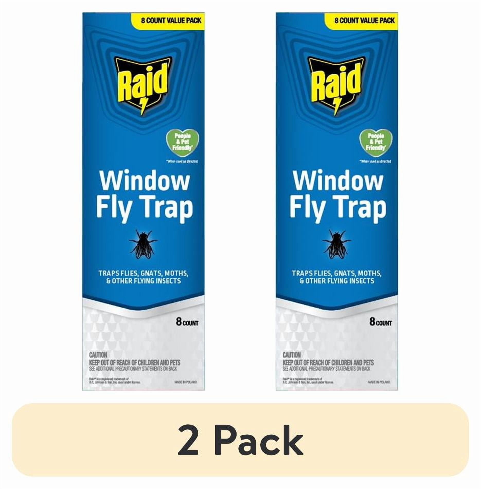 (2 pack) Raid Window Fly Trap Discreet Adhesives - 8 Count for Indoor Use