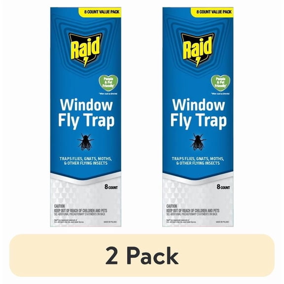(2 pack) Raid Window Fly Trap Discreet Adhesives - 8 Count for Indoor Use