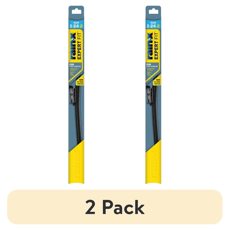 2 pack) Rain-X Expert Fit Beam Windshield Wiper Blade, 24