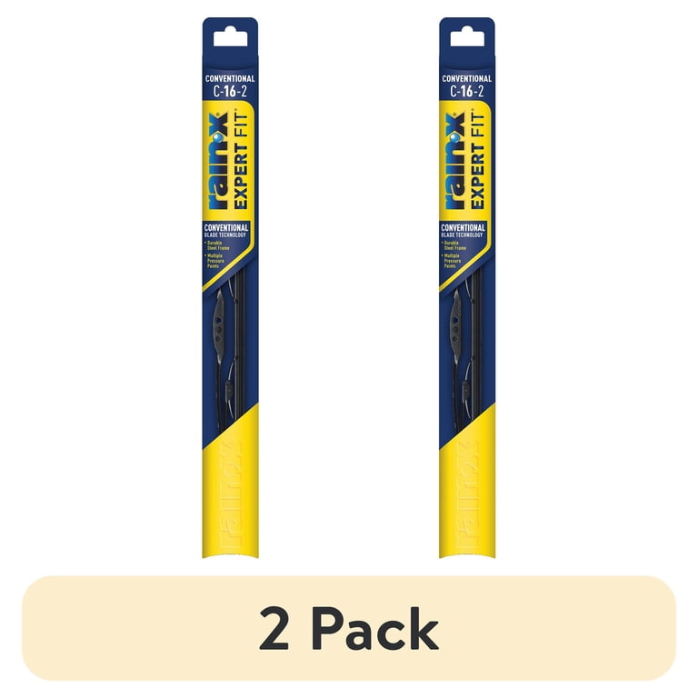 2 pack) Rain-X Expert Fit Conventional Windshield Wiper Blade C-16