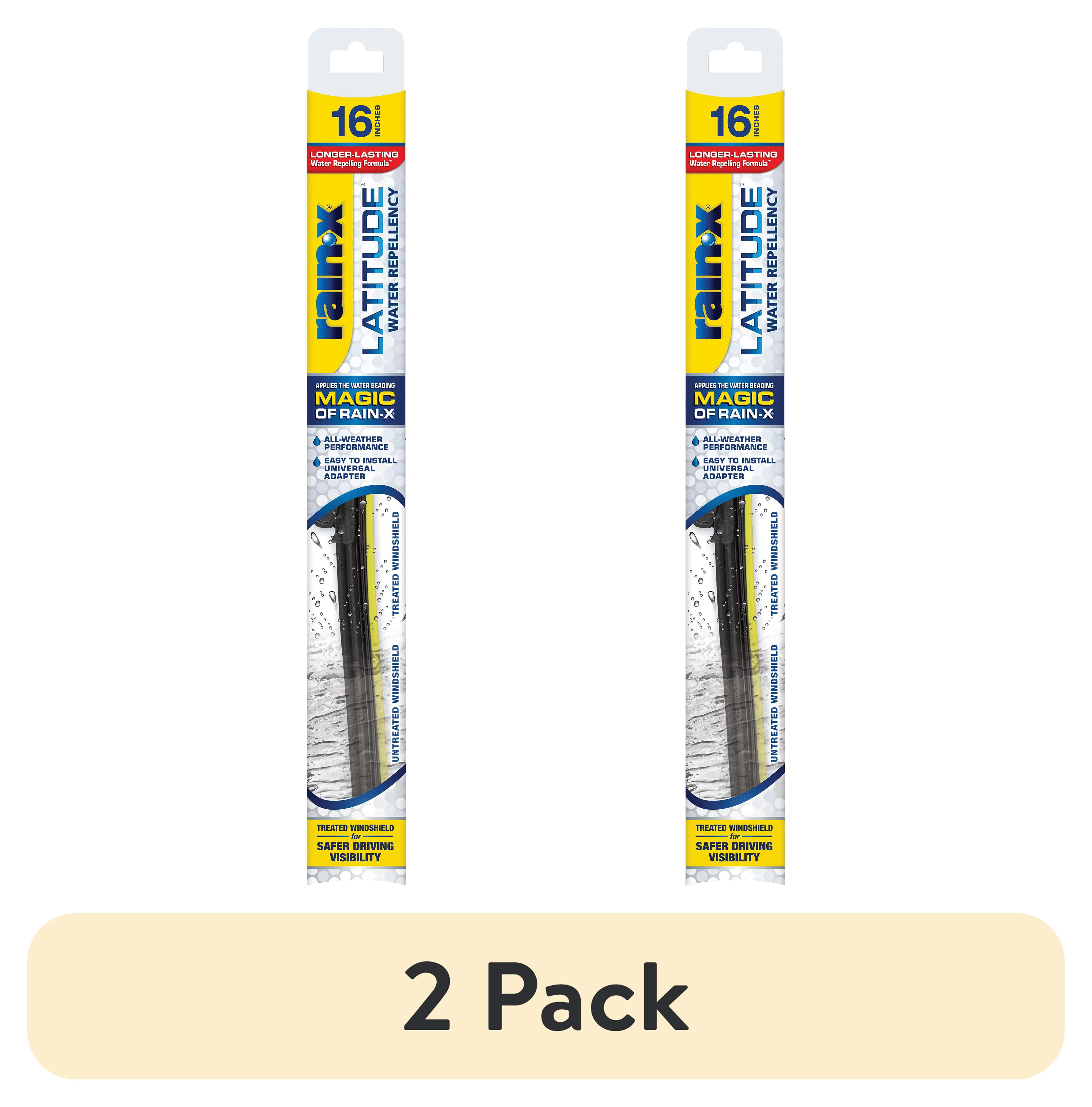 (2 pack) Rain-X Latitude Water Repellency 16" 2-in-1 Windshield Wiper Blade
