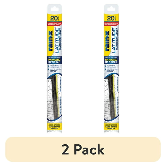 (2 pack) Rain-x Latitude Water Repellency 20" 2-in-1 Windshield Wiper Blade