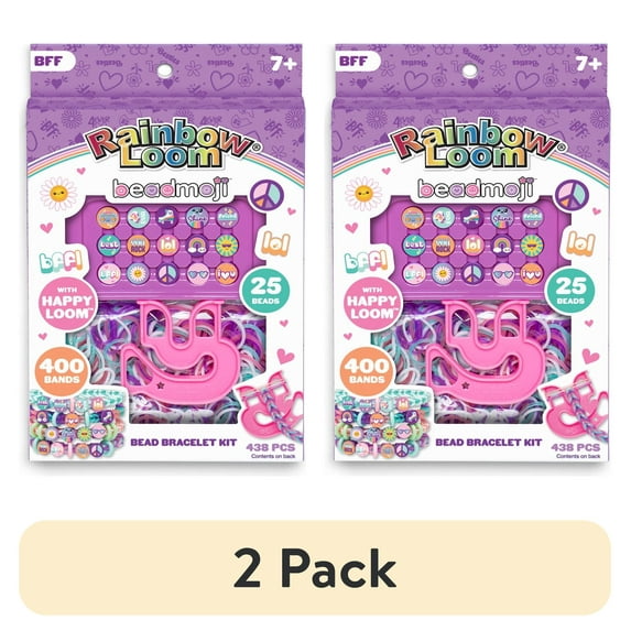 (2 pack) Rainbow Loom Beadmoji BFF Bead Bracelet Making Kit