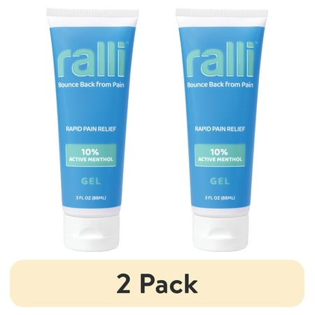 (2 pack) Ralli Rapid Relief Gel for Muscle Aches, Joint Pain and Arthritis, 3oz