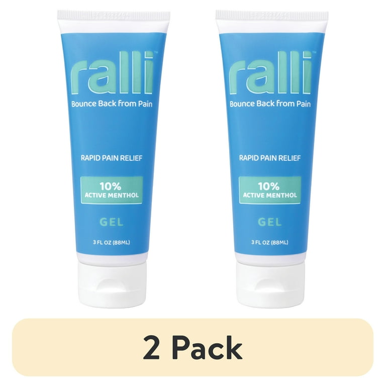 2 pack) Ralli Rapid Relief Gel for Muscle Aches, Joint Pain and