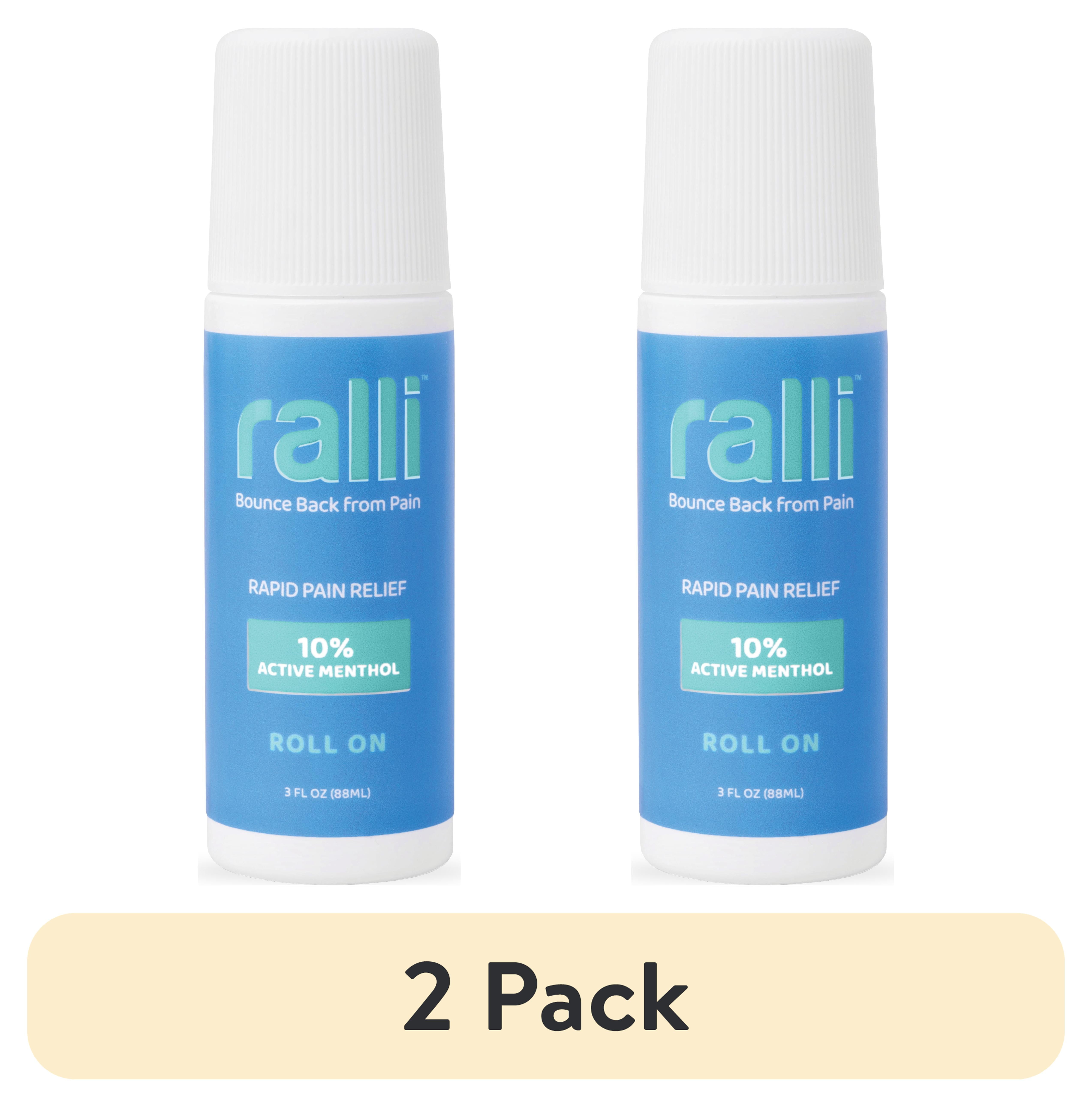(2 pack) Ralli Rapid Pain Relief Roll-On for Muscle Aches, Joints, and Arthritis, 3oz OTC Medicine