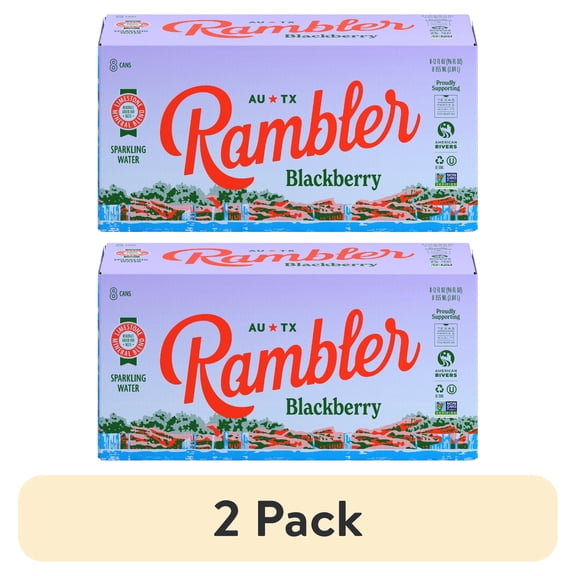 (2 pack) Rambler Blackberry Sparkling Water 8 - 12 fl oz Cans