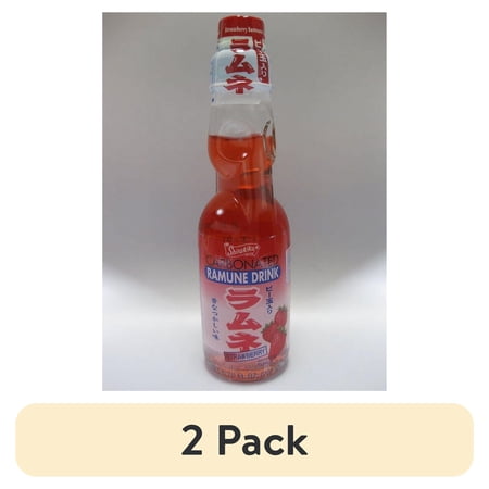 (2 pack) Ramune Soda Strawberry 200ml Shirakiku