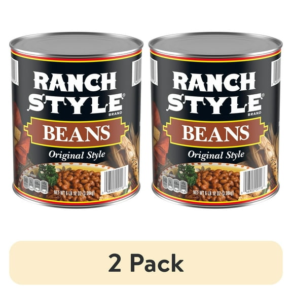 (2 pack) Ranch Style Beans, Canned Beans, 108 oz.