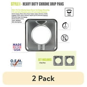 (2 pack) Range Kleen SGP4002X Style I Chrome Square 7.75 inch 2 Pack Range Drip Pan