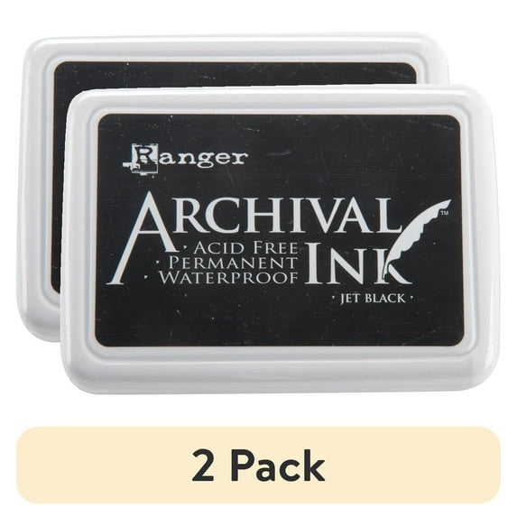 (2 pack) Ranger Archival Ink Pad #0 Jet Black