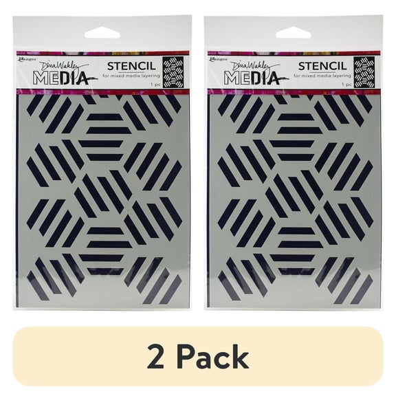 (2 pack) Ranger MDS-65029 Fractured Hex-Stencils Dina Wakley Stencils