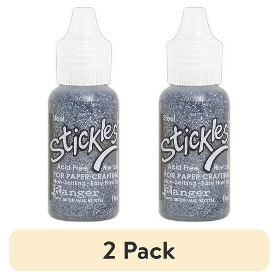 (2 pack) Ranger Stickles Glitter Glue .5oz-Steel