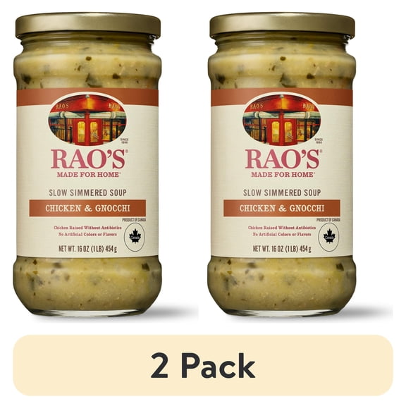 (2 pack) Rao's Made for Home Chicken Gnocchi Soup, Ready to Eat Chicken Soup with Gnocchi, 16 Oz (Pack of 2)