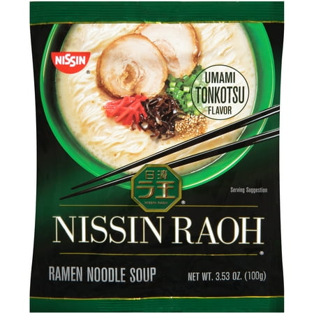 (2 pack) Raoh Tonkotsu Ramen Noodle Soup, 3.53 oz Packet