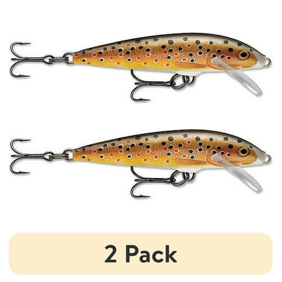 (2 pack) Rapala Original Floating Minnow 07 Fishing Lure 2.75" 1/8oz Brown Trout
