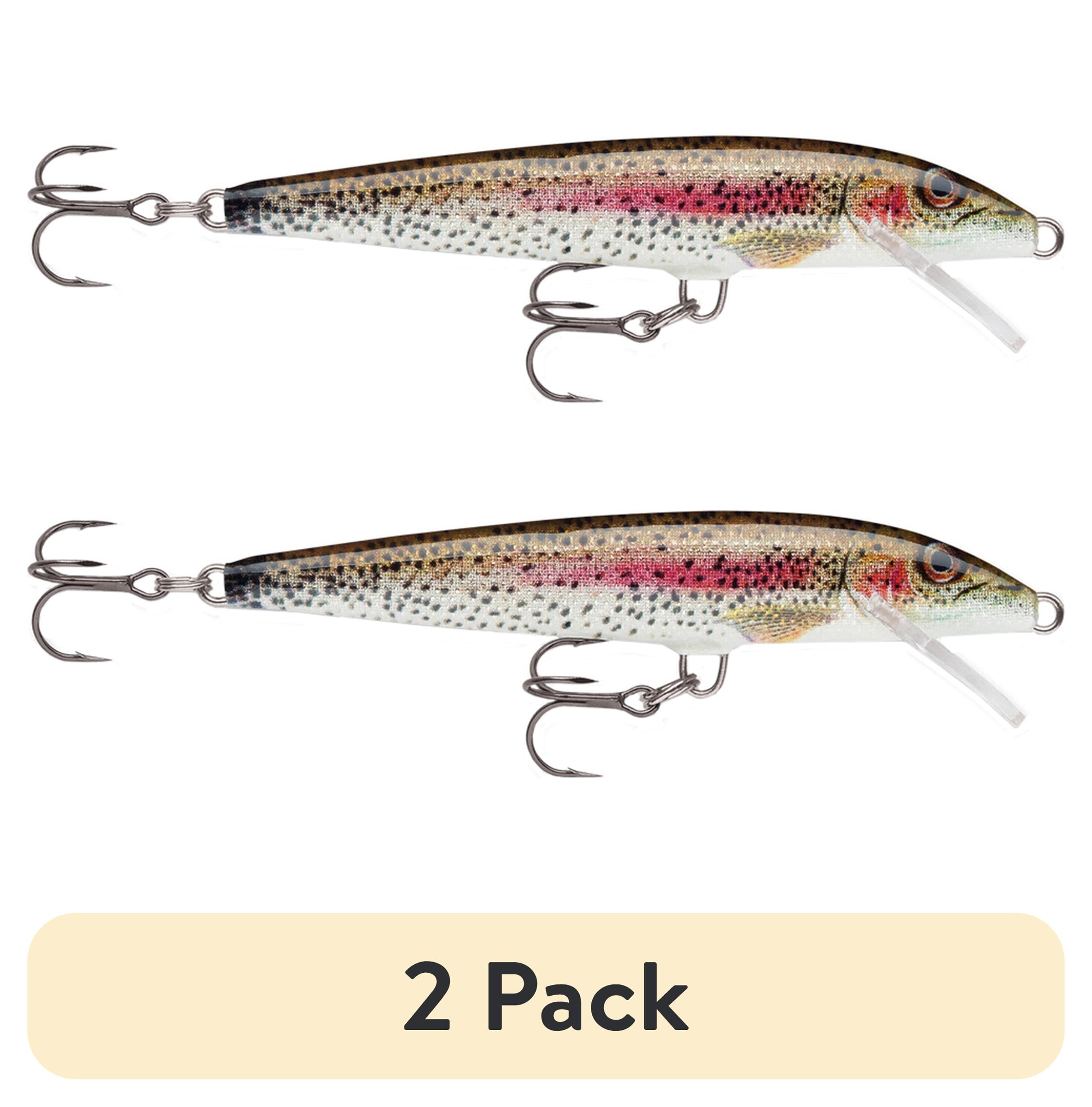 (2 pack) Rapala Original Floating Minnow 09 Fishing Lure 3.5" 3/16oz Live Rainbow Trout