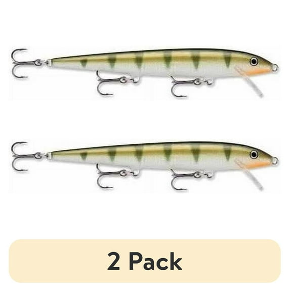 (2 pack) Rapala Original Floating Minnow 11 Fishing Lure 4 3/8" 3/16oz Yellow Perch
